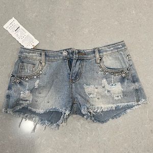 Jean Shorts with Jewels